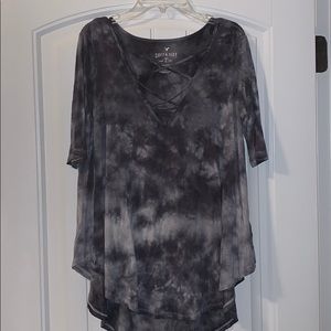 American Eagle tie dye lace up t shirt